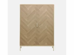 Sale Cómoda con efecto madera y espiga de 2 puertas, 80cm natural Vitrina Para Vajilla