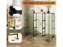 Cómoda de 9 cajones - Mueble de dormitorio - Estructura de metal y tapa de madera - Mueble de almacenaje para salón - Estilo vintage