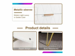 Clearance Cómoda de 4 cajones - Mueble de almacenaje - Dormitorio/Salón - 90 x 34 x 60 cm - Estilo escandinavo - Blanco