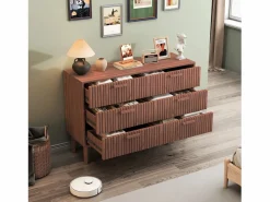 Cómoda de 6 cajones, mueble de dormitorio, mueble de almacenaje, adecuada para dormitorio o salón, madera, 100 x 34 x 73 cm