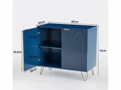 Clearance Cómoda de 2 puertas con estante, aparador, mueble de cocina, dormitorio, 80 x 40 x 78 cm, Vitrina