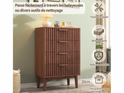 Hot Cómoda de cuatro cajones, madera, mueble de almacenaje con cajones, para dormitorio o salón, 60 x 34 x 91 cm Muebles Niño