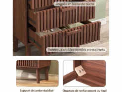 Hot Cómoda de cuatro cajones, madera, mueble de almacenaje con cajones, para dormitorio o salón, 60 x 34 x 91 cm Muebles Niño