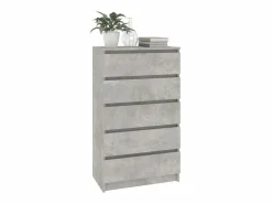 Cómoda de madera contrachapada hormigón 60x36x103 cm ES80741
