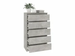 Cómoda de madera contrachapada hormigón 60x36x103 cm ES80741