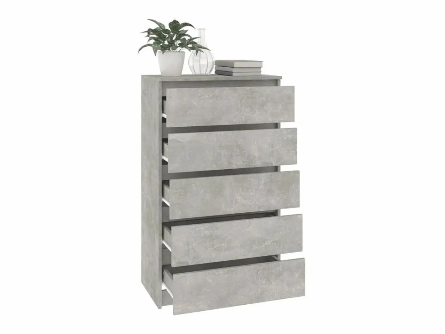 Cómoda de madera contrachapada hormigón 60x36x103 cm ES80741