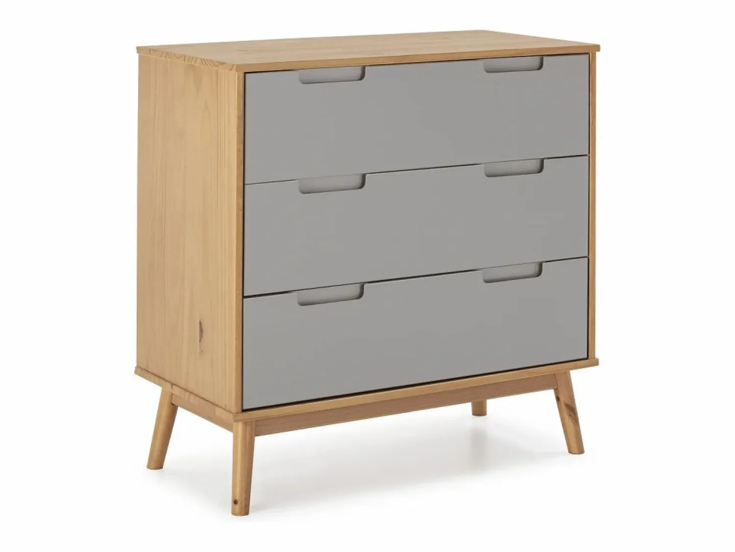 Clearance Cómoda de Noche Bruce 3 cajones, Madera Maciza, 80 cm (Ancho) 40 cm (Profundo) 83 cm (Alt.) Cómoda