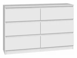 SELSEY Cómoda de seis cajones - 120 cm - - MALWA Blanco
