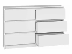 SELSEY Cómoda de seis cajones - 120 cm - - MALWA Blanco