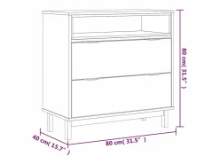 vidaxl Cómoda FLAM madera maciza de pino 80x40x80 cm
