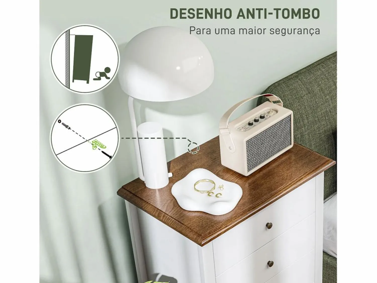 Hot Homcom Cómoda Kiwita 4 cajones 98,5x60x40 cm Blanco