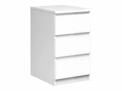 New ebuy24 Cómoda Nada estrecha 3 cajones alto brillo. Blanco