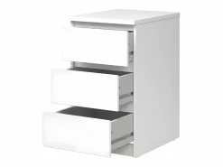 New ebuy24 Cómoda Nada estrecha 3 cajones alto brillo. Blanco