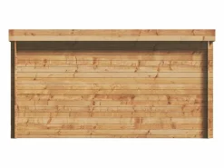 EXPERTLAND Cobertizo de jardín de madera tratada con autoclave y techo plano 13m² esp. 28 mm CORALIO