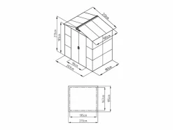 Online EXPERTLAND Cobertizo de jardín de metal en acero galvanizado antracita 4,15 m² ADELMO Gris antracita