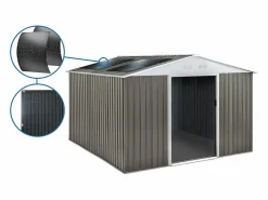 Clearance Cobertizo de jardín metálico <> - 12,99 m² con panel solar Caseta De Jardín