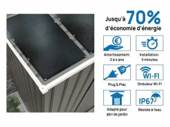 Clearance Cobertizo de jardín metálico <> - 12,99 m² con panel solar Caseta De Jardín