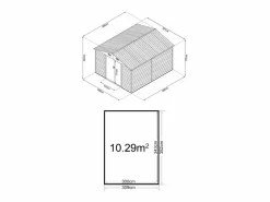 Sale Cobertizo de jardín metálico efecto madera 11,75 m² acero galvanizado ARSEGO Caseta De Jardín