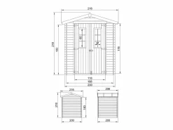 Best Cobertizo de madera con suelo tratado - H218x206x216 cm / 3.53 m² - M343C+M343G Caseta De Jardín