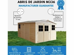 Timbela Cobertizo de madera con suelo tratado - 324x416 cm / 12m² - M336+M336G