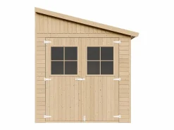 Discount Timbela Cobertizo de madera sin pared lateral con suelo tratado - 6.1 m² - M339A+M339G Color natural claro