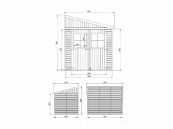 Discount Timbela Cobertizo de madera sin pared lateral con suelo tratado - 6.1 m² - M339A+M339G Color natural claro