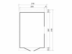 Discount Timbela Cobertizo de madera sin pared lateral con suelo tratado - 6.1 m² - M339A+M339G Color natural claro