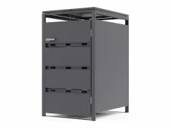 Best Cobertizo para cubo de basura en acero galvanizado 1 cubo 68x80x116 240L LOKAFA Caseta De Jardín