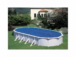 Best GRE Cobertor de Verano 805x460 cm para Piscinas Ovaladas de 810x470 cm | Cobertor Flotante Isotérmico Azul
