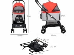 PawHut Cochecito para mascotas 82x49.5x98 cm