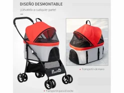 PawHut Cochecito para mascotas 82x49.5x98 cm