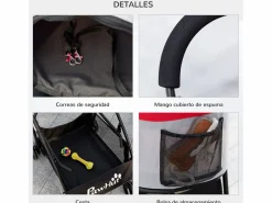 PawHut Cochecito para mascotas 82x49.5x98 cm