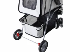 Cochecito para perro y gato 75x45x97 cm Transportín De Paseo Para Animales