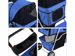 PawHut Cochecito para perro y gato 75x45x97 cm