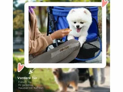 New Cochecito plegable para perros y gatos, diseño práctico, tela Oxford, (67 x 45 x 96 cm) Transportín De Paseo Para Animales