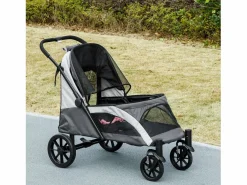 Clearance Cochecito plegable para perros y gatos hasta 30 kg, poliéster, oscuro (124x67x100 cm) Gris