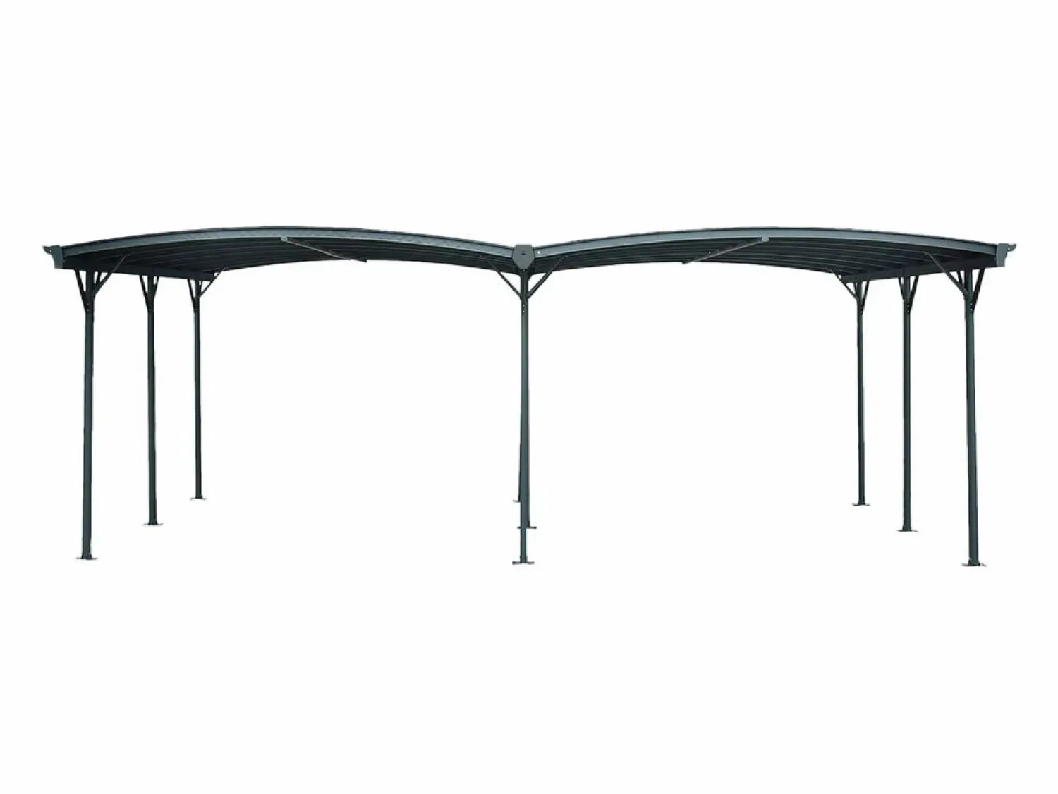 New Sweeek Cochera con extensión de aluminio y policarbonato 30m² antracita Gris antracita