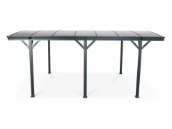 Discount Sweeek Cochera con techo de aluminio y policarbonato de 15m² antracita Gris antracita