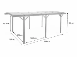 Discount Sweeek Cochera con techo de aluminio y policarbonato de 15m² antracita Gris antracita