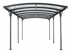 New EXPERTLAND Cochera de aluminio autoportante para coche - 1 coche - 15,15 m² - - BARESA Gris antracita
