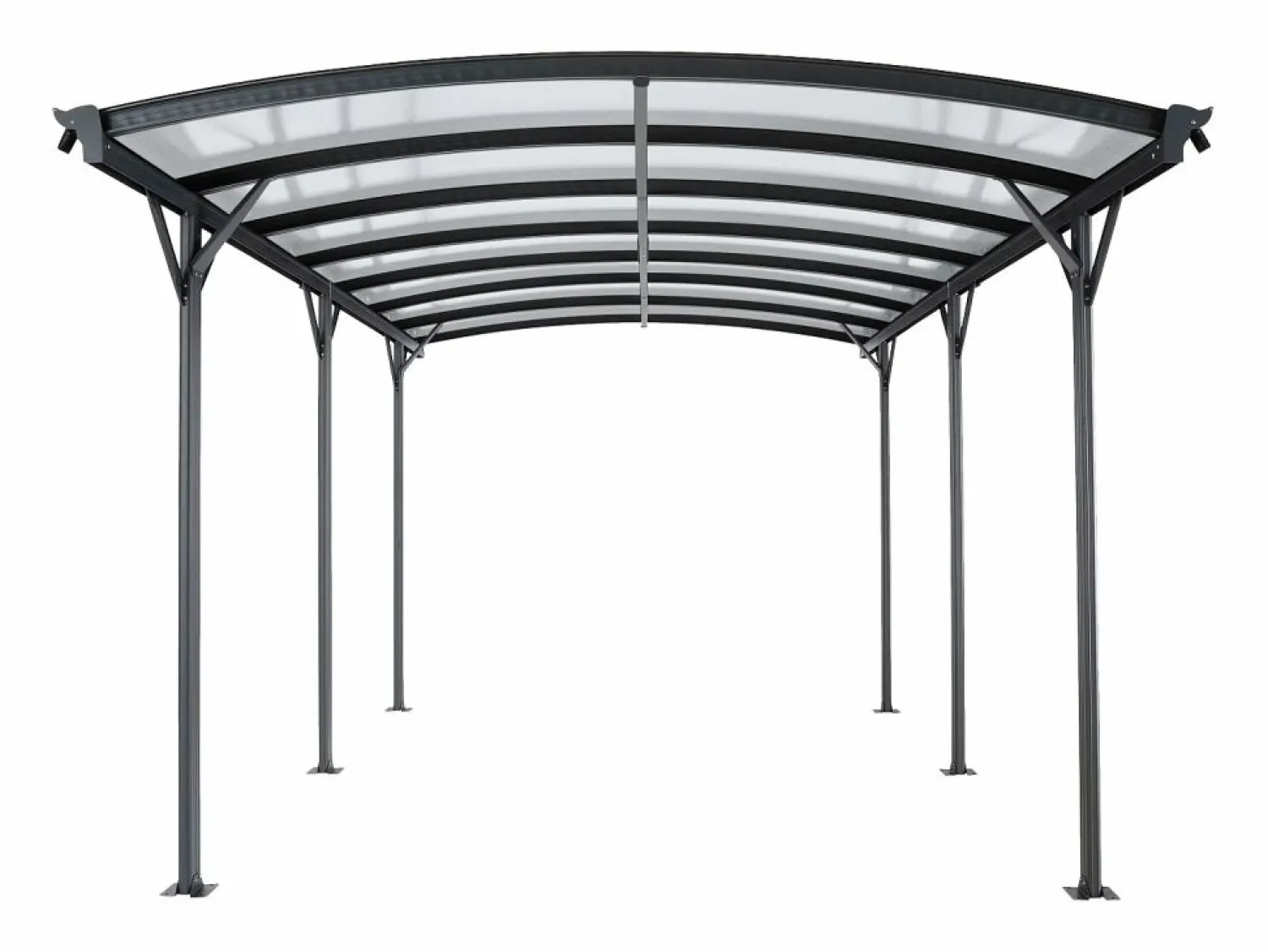New EXPERTLAND Cochera de aluminio autoportante para coche - 1 coche - 15,15 m² - - BARESA Gris antracita