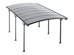 New EXPERTLAND Cochera de aluminio autoportante para coche - 1 coche - 15,15 m² - - BARESA Gris antracita