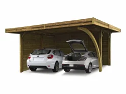 Outlet Habitat et jardin Cochera de madera para coche - 19,35 m² - 5,06 x 6,06 m Beige