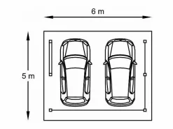 Outlet Habitat et jardin Cochera de madera para coche - 19,35 m² - 5,06 x 6,06 m Beige