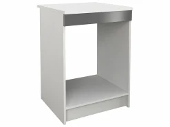 Best Vente-unique Cocina completa - 180 cm - 6 estantes - Blanco y gris - TRATTORIA Gris / Blanco