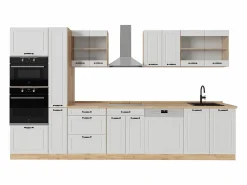 Outlet Vicco Cocina completa casa de campo blanca/roble dorado 350x60x81.6 r-line Blanco