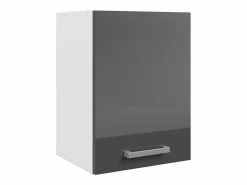 Sale Vente-unique Cocina completa - Con encimera 240 cm - Gris brillante y Blanco - TRATTORIA Gris / Blanco