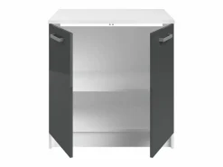 Sale Vente-unique Cocina completa - Con encimera 240 cm - Gris brillante y Blanco - TRATTORIA Gris / Blanco