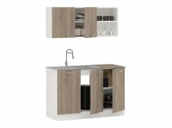 Cocina Completa haaus Ara, Roble Sonoma Oscuro/Blanco, L 120 cm