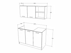 Cocina Completa haaus Ara, Roble Sonoma Oscuro/Blanco, L 120 cm